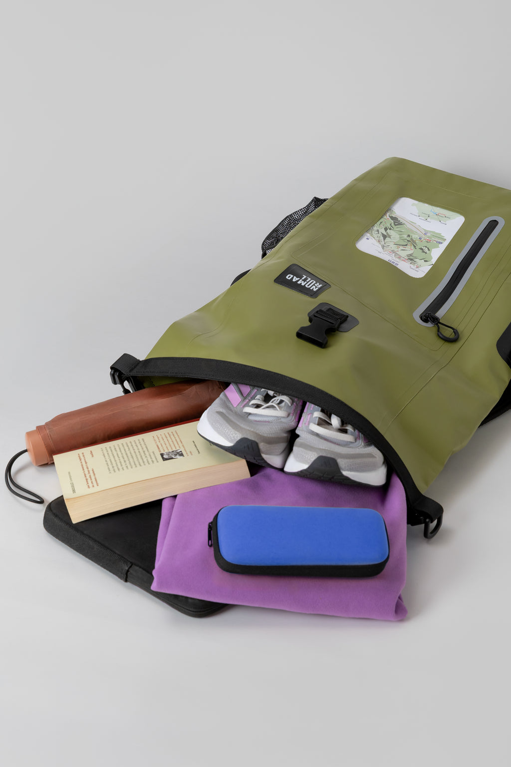 NOMAD ROLL — Olive Green Roll-Top Waterproof Backpack