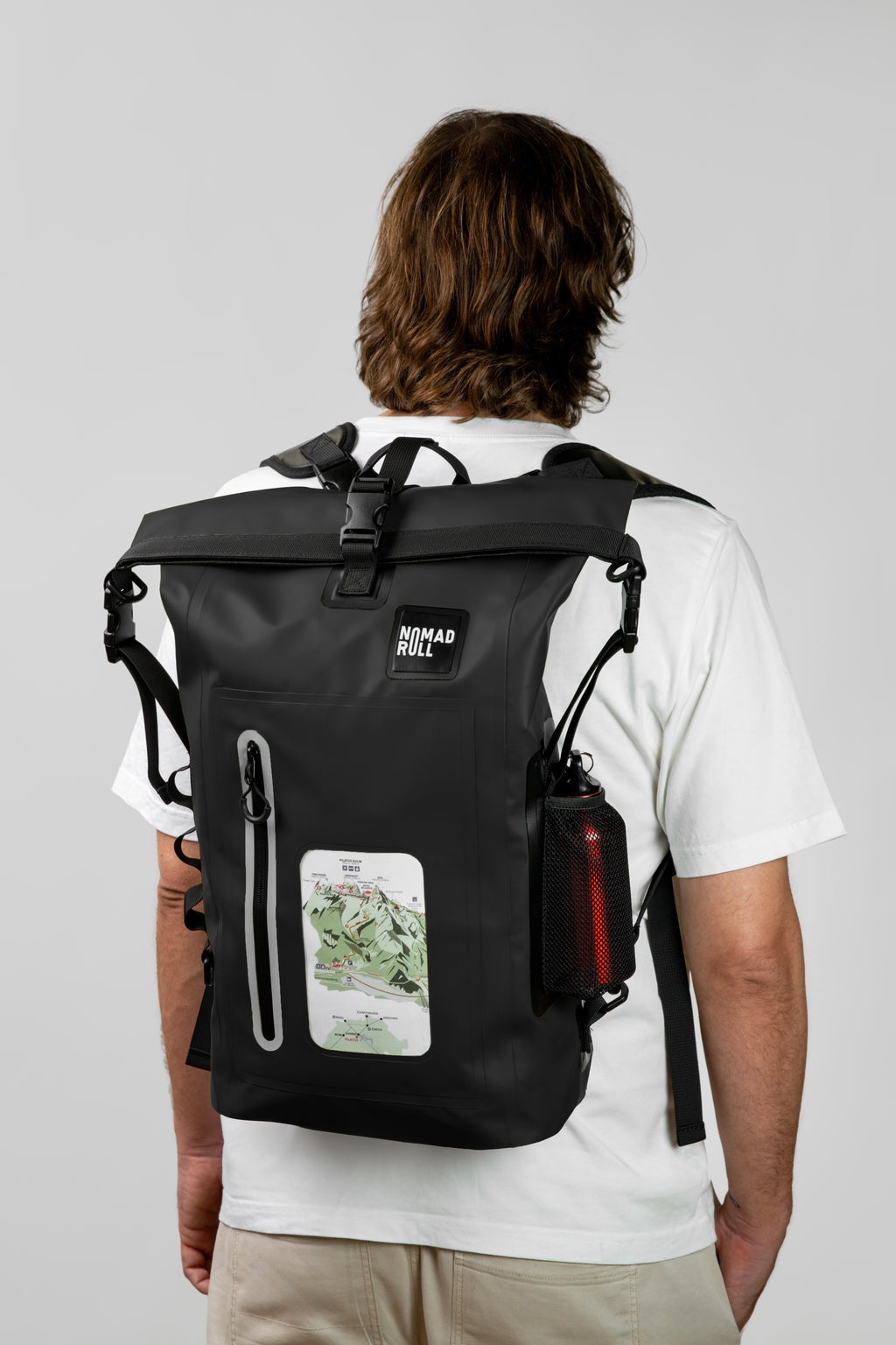 NOMAD ROLL — Black Roll-Top Waterproof Backpack