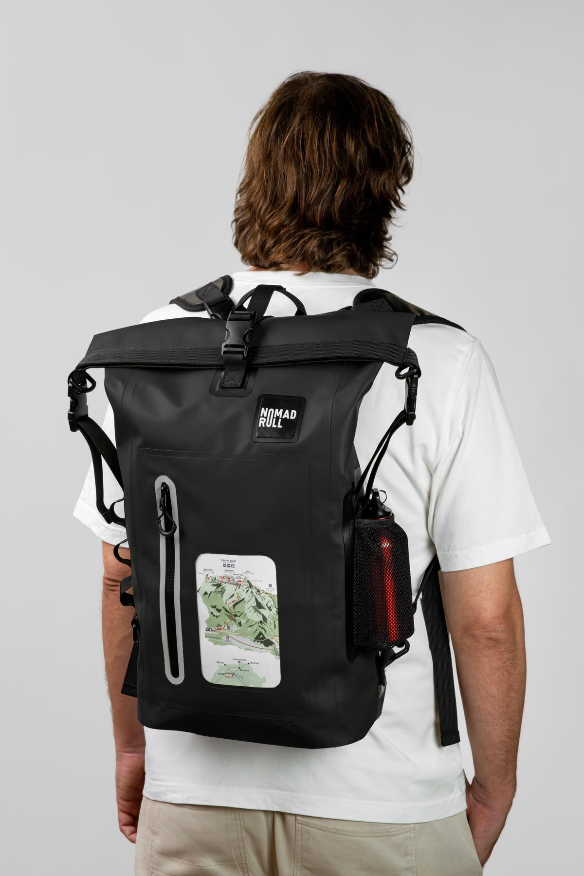 NOMAD ROLL — Black Roll-Top Waterproof Backpack
