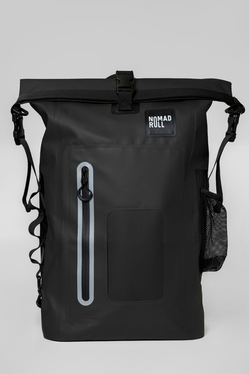 NOMAD ROLL — Black Roll-Top Waterproof Backpack
