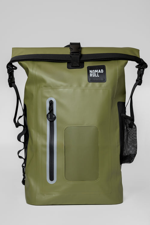 NOMAD ROLL — Olive Green Roll-Top Waterproof Backpack