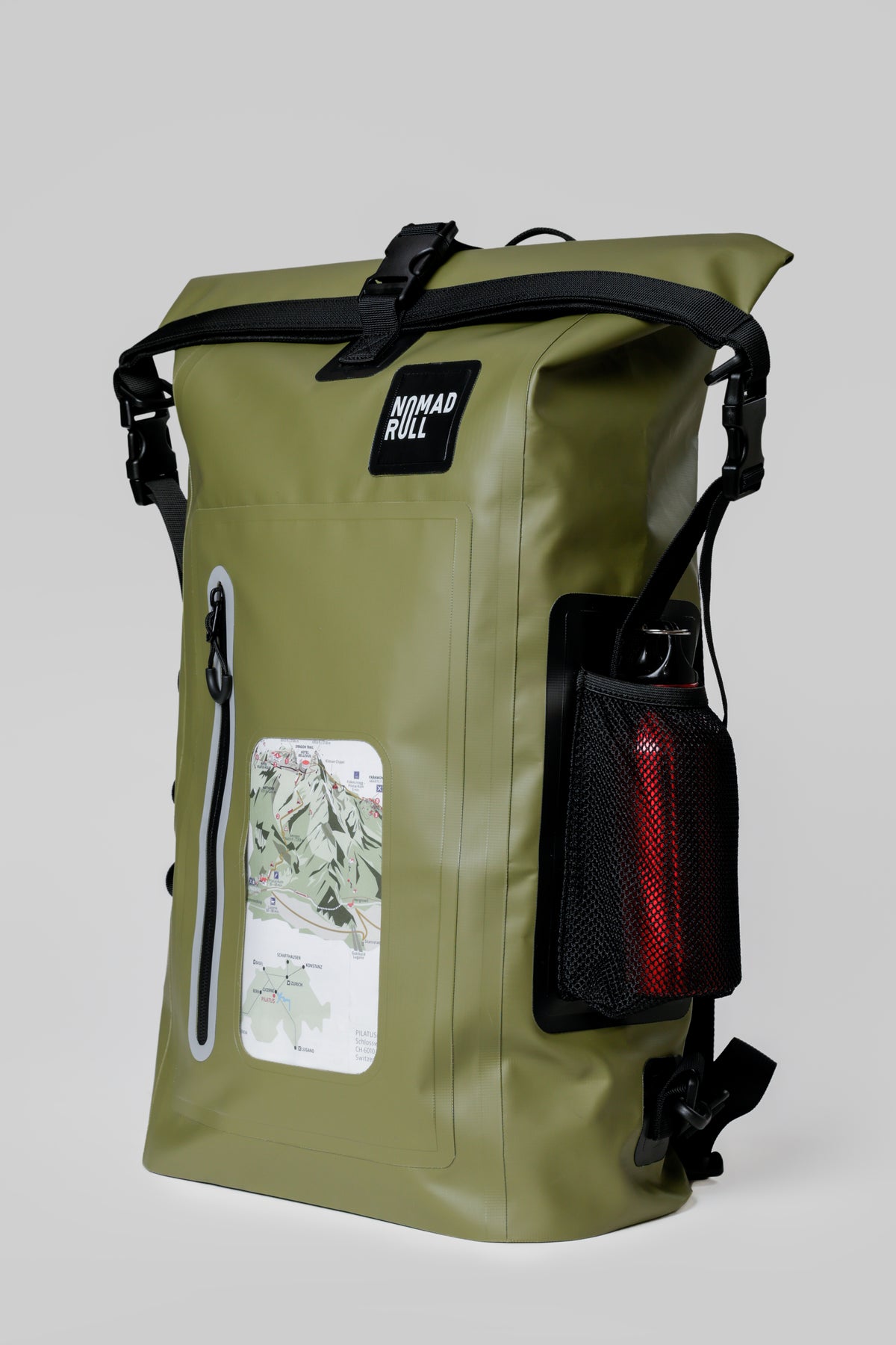 NOMAD ROLL — Olive Green Roll-Top Waterproof Backpack