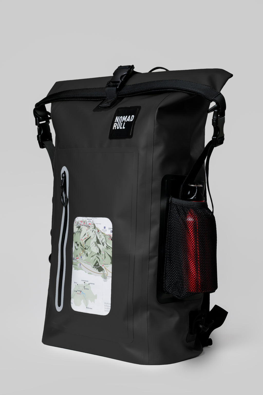 NOMAD ROLL — Black Roll-Top Waterproof Backpack
